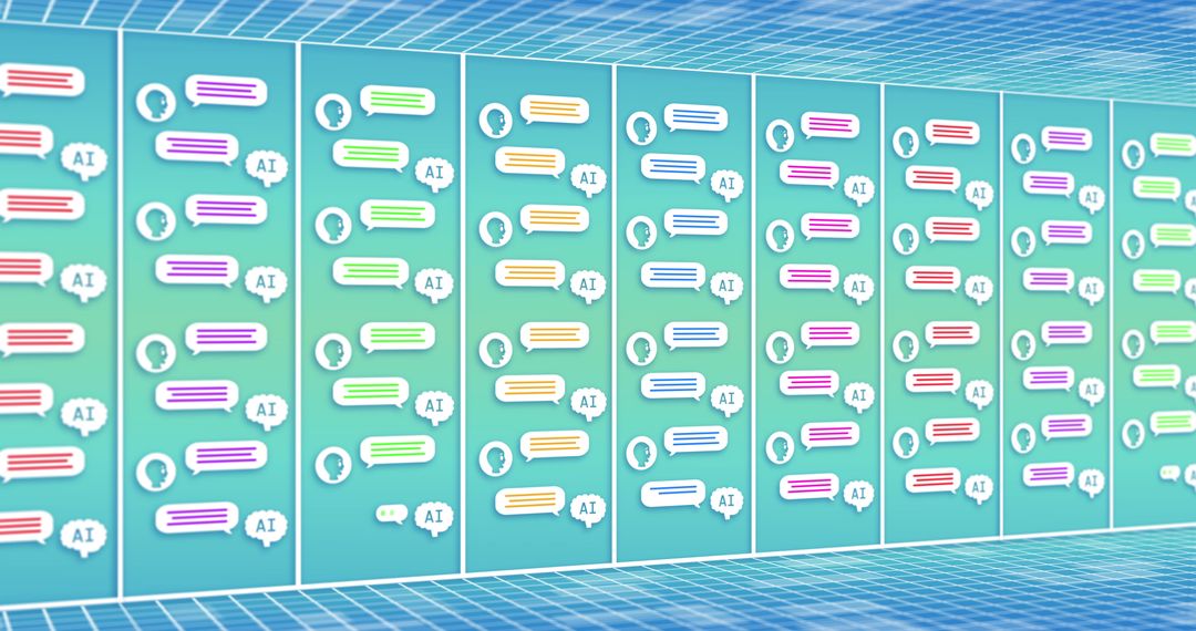 AI Chat Icons and Speech Bubble Concept Digital Design