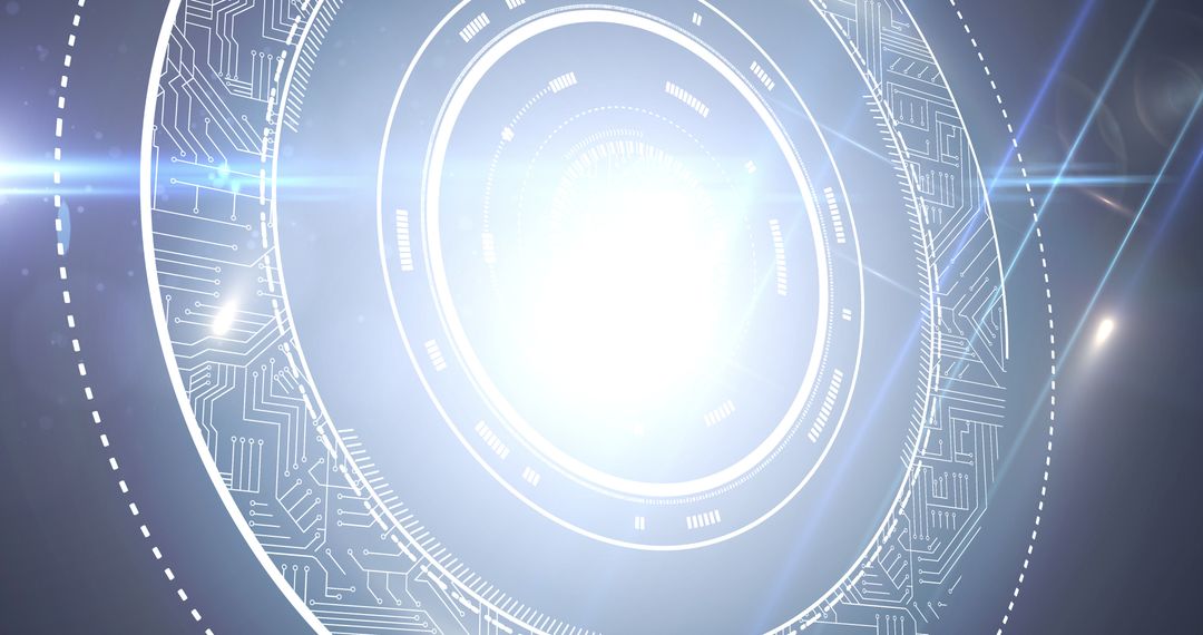 Futuristic Digital Interface with Glowing Circuits