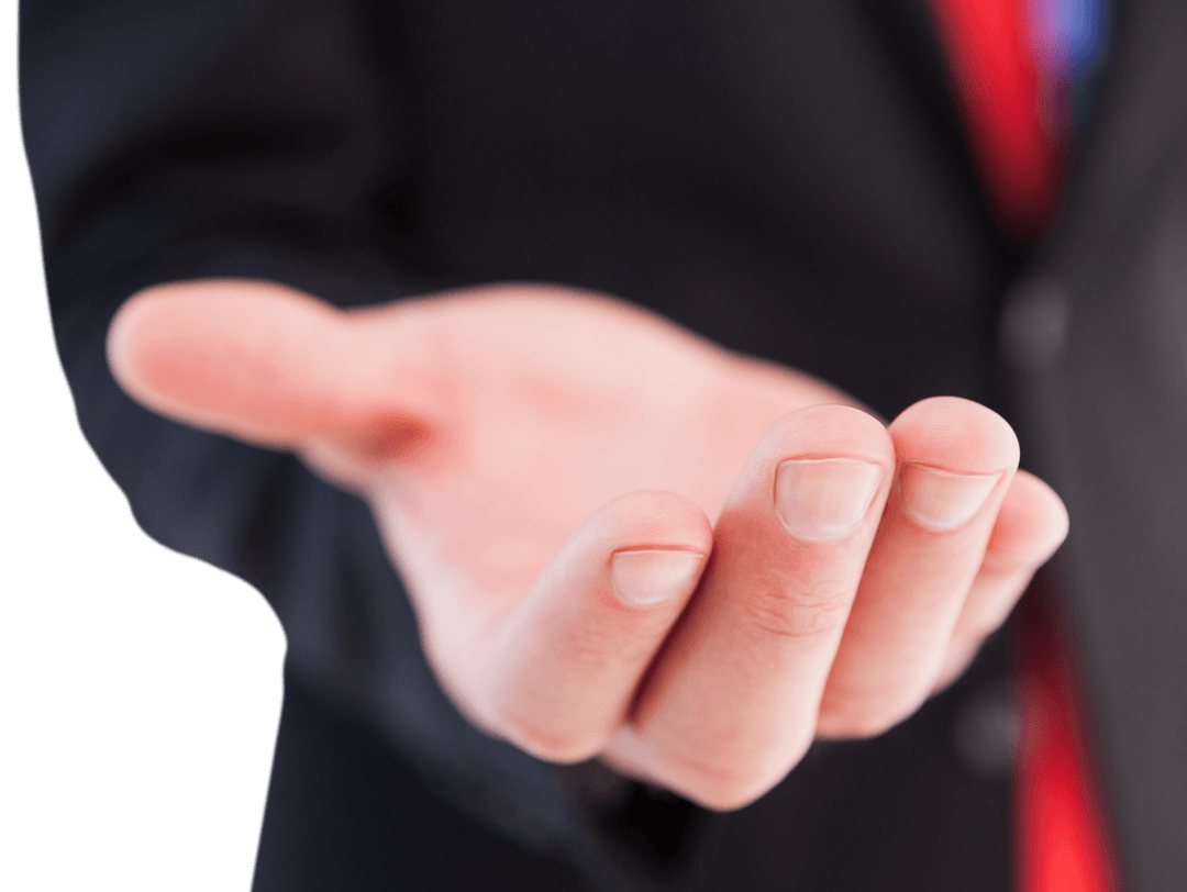 Transparent Businessman Hand Gesturing Open Invitation Concept