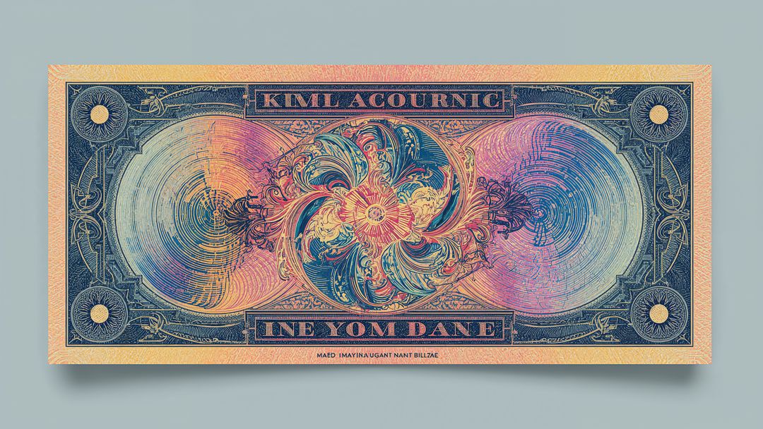 Intricate Floral Banknote Design on Pale Surface