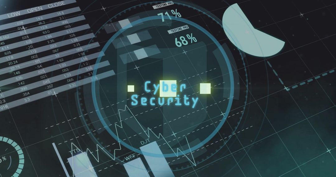 Futuristic cyber security concept with data analytics interface