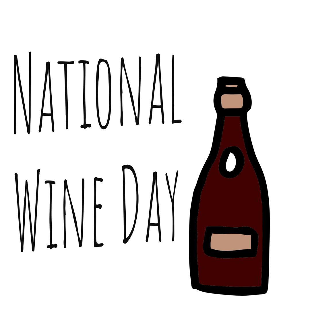 National Wine Day Celebration with Wine Bottle Illustration