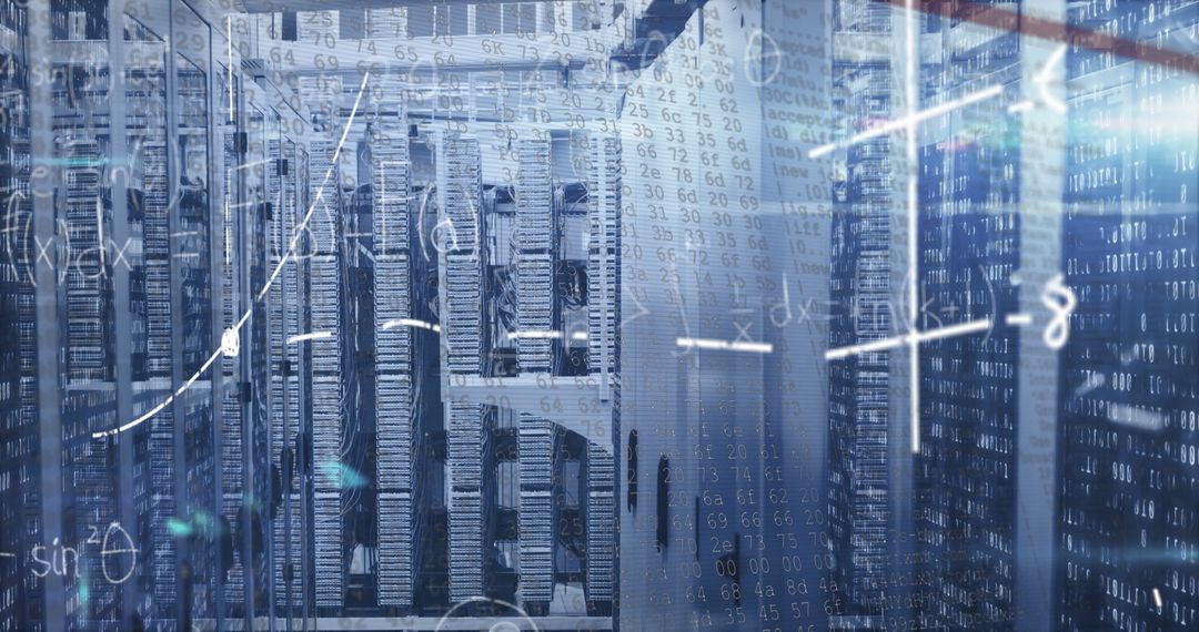 Digital Interface Over Server Room for Data Processing Concept