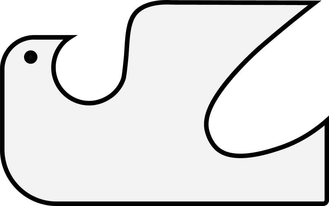 Abstract Bird Silhouette on Transparent Background