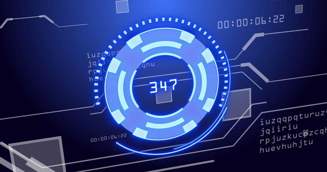Digital Interface with Dynamic Scope and Data Processing Animation