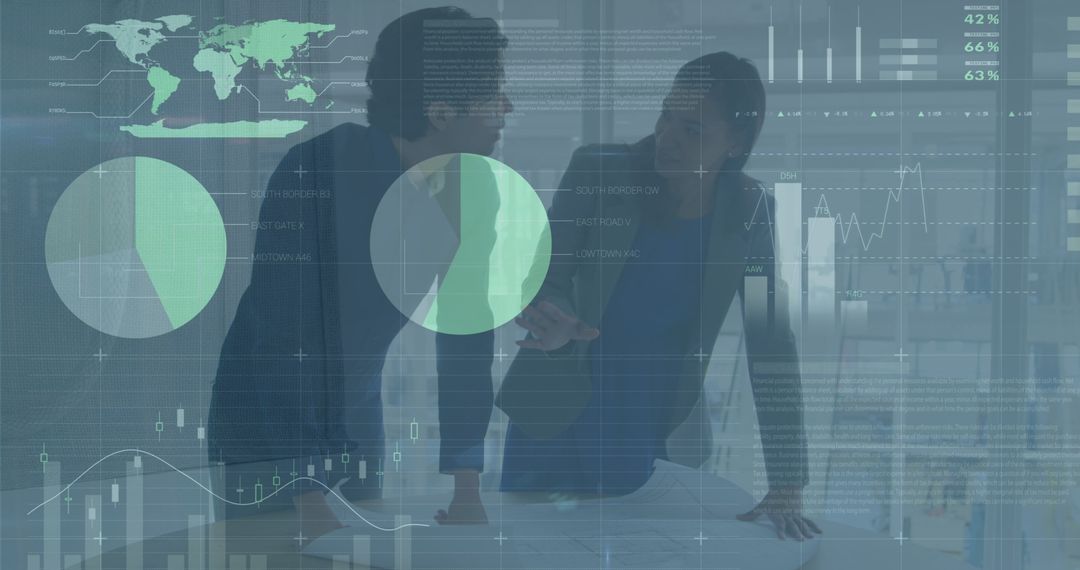 Business Team Analyzing Financial Data in a Digital Environment