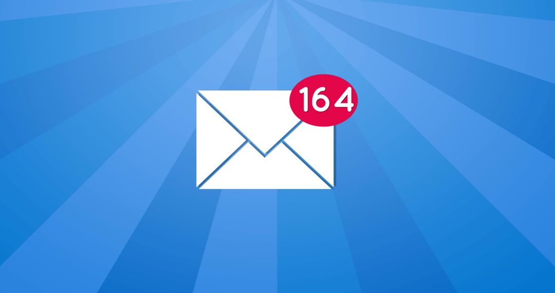 Digital Envelope Icon with Unread Count on Vibrant Blue Background