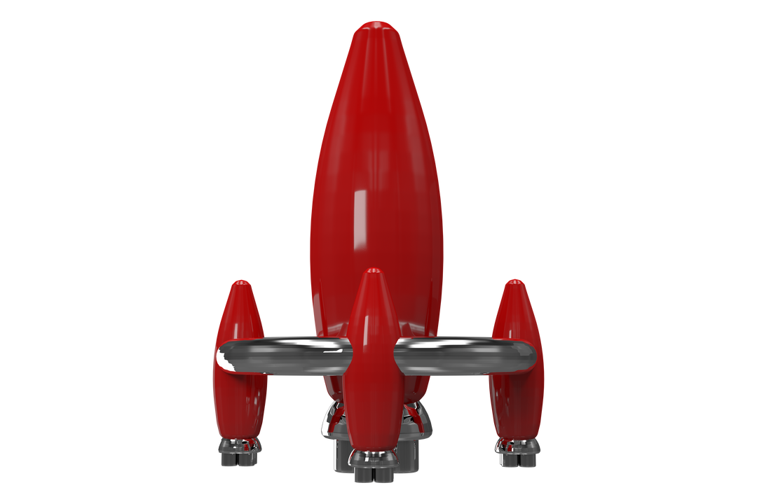 Transparent Red Science Fiction Rocket Spaceship on White Background - Download Free Stock Images Pikwizard.com