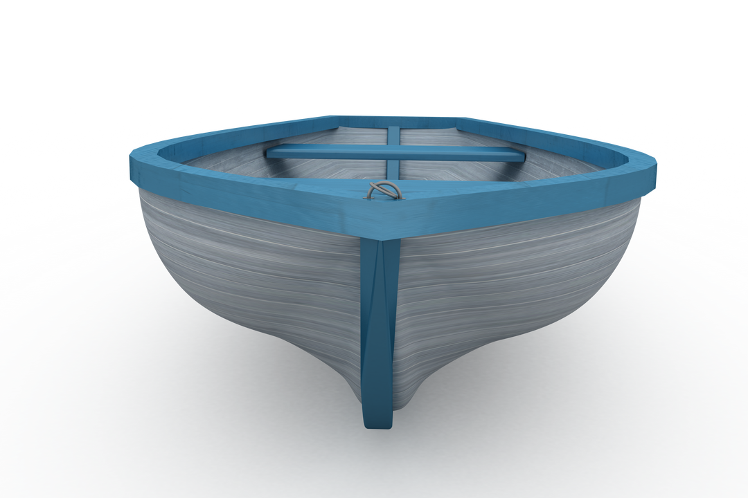 Front View of Transparent Blue and White Wooden Boat - Download Free Stock Images Pikwizard.com