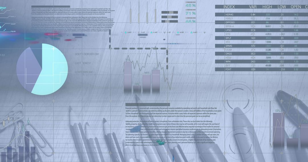 Digital Infographic with Artistic Business Tools Combination