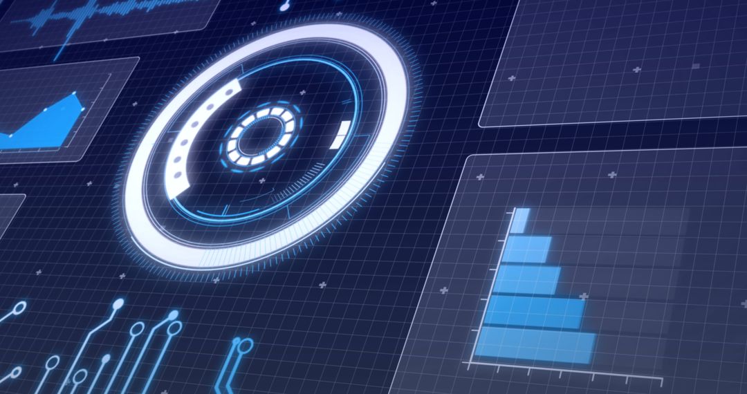 digital interface with data visualization elements - Free Images, Stock Photos and Pictures on Pikwizard.com