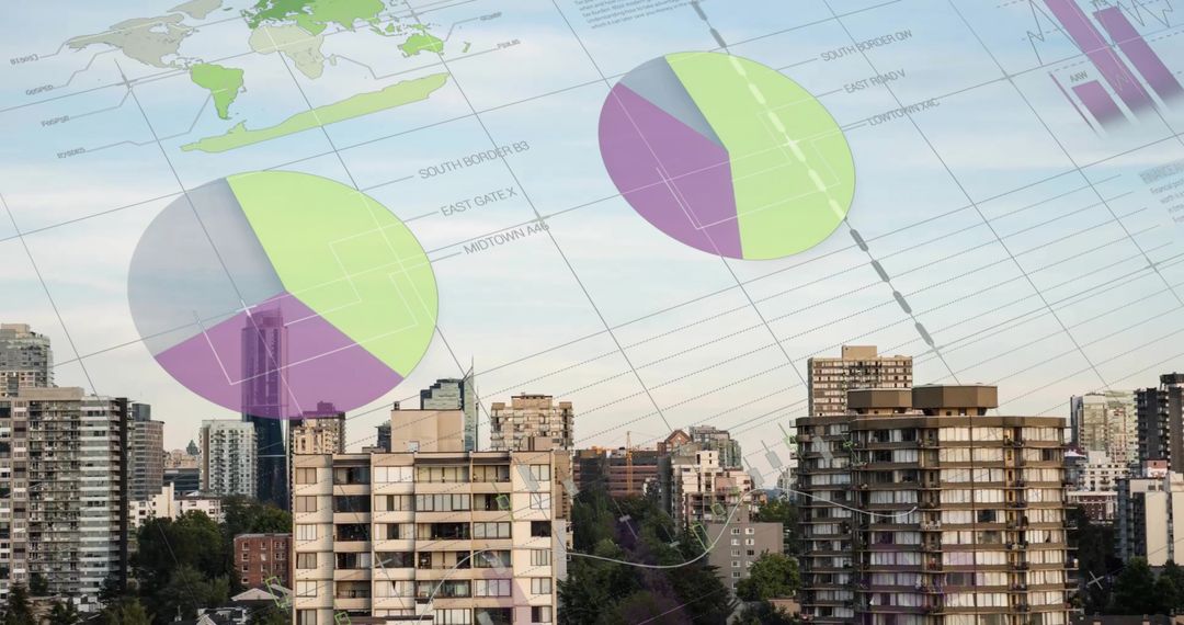 Global Finance Data Concepts Over Urban Landscape