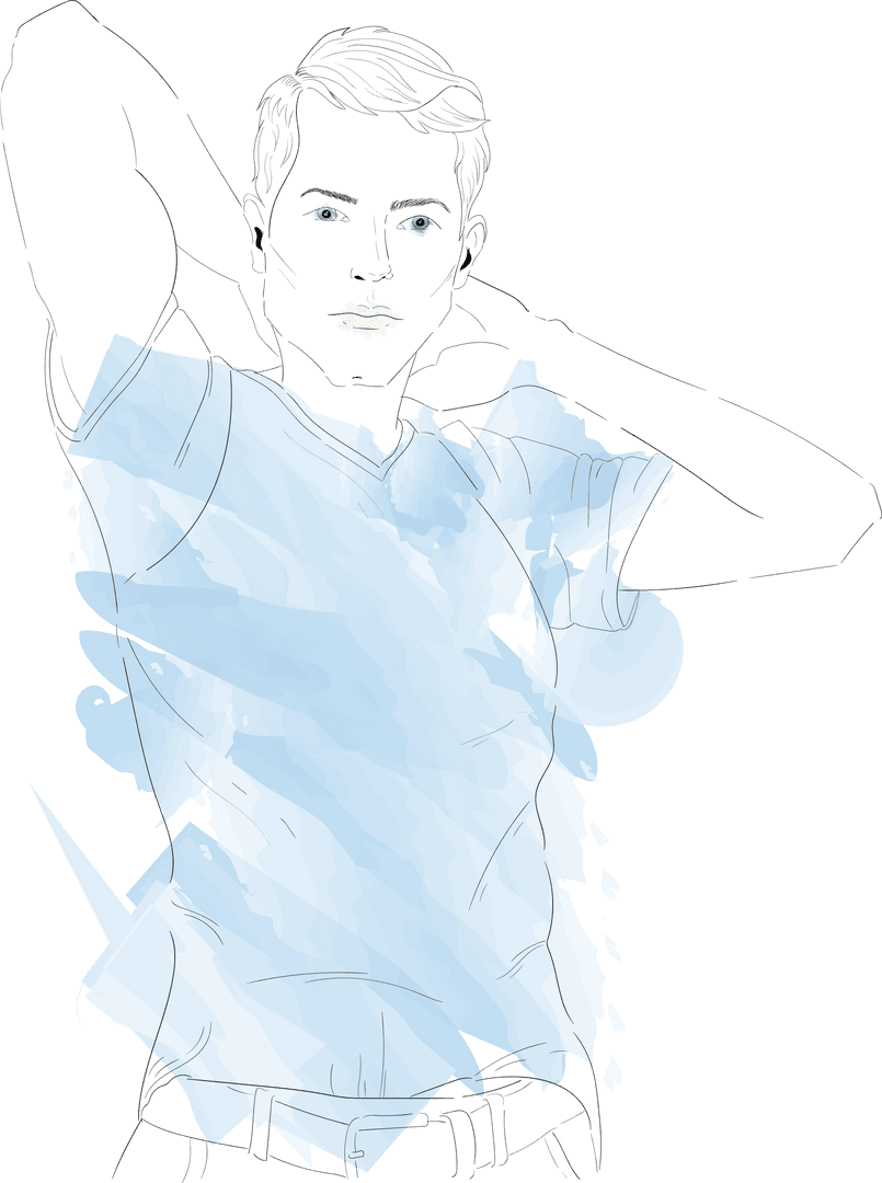 Vector Illustration of Transparent Stylish Man in Casual Pose