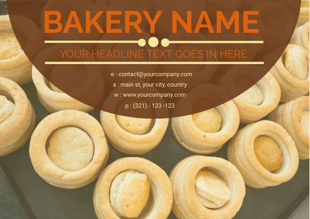 Promotional Bakery Flyer With Freshly Baked Pastries - Download Free Stock Templates Pikwizard.com