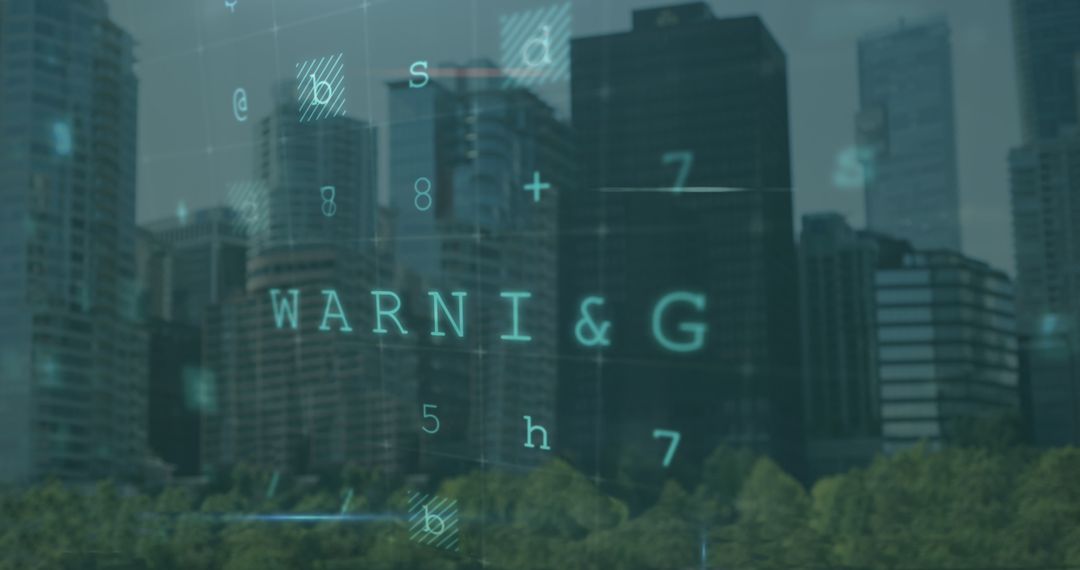 Global Digital Security Concept with Cityscape