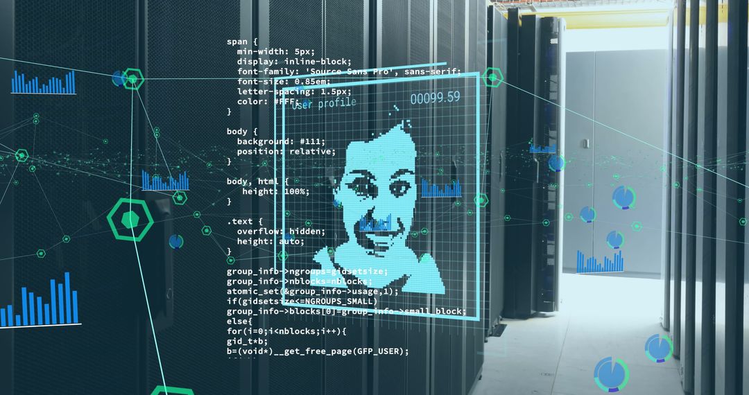 Cutting-Edge Data Processing in Modern Server Room Concept