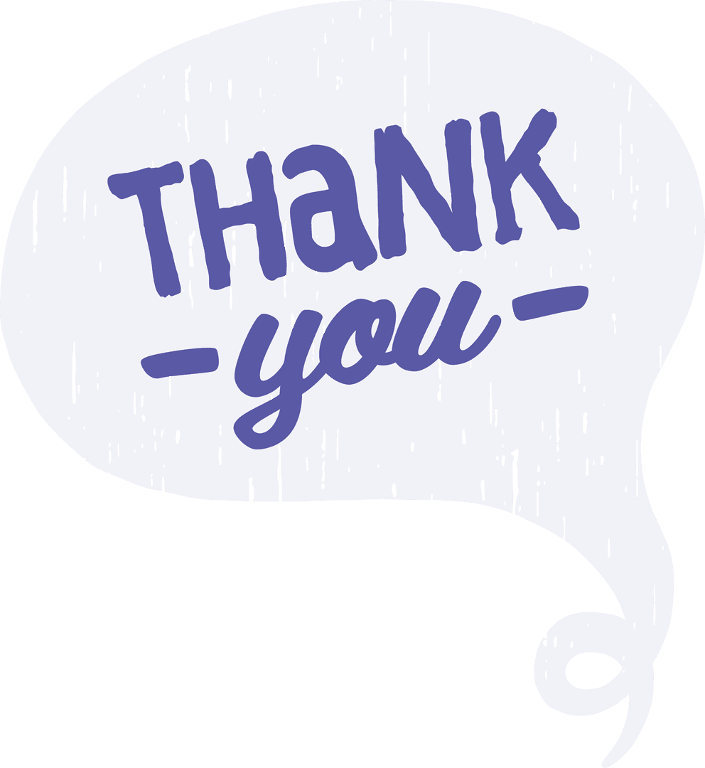 Blue Thank You Speech Bubble Transparent Overlays