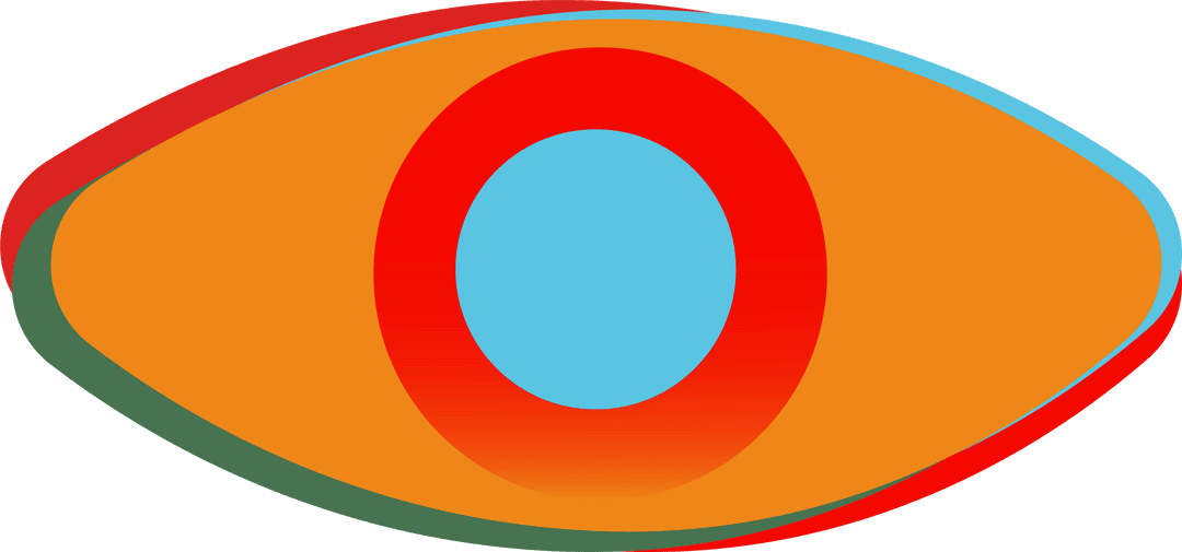 Abstract Eye with Vibrant Ovals and Transparent Background
