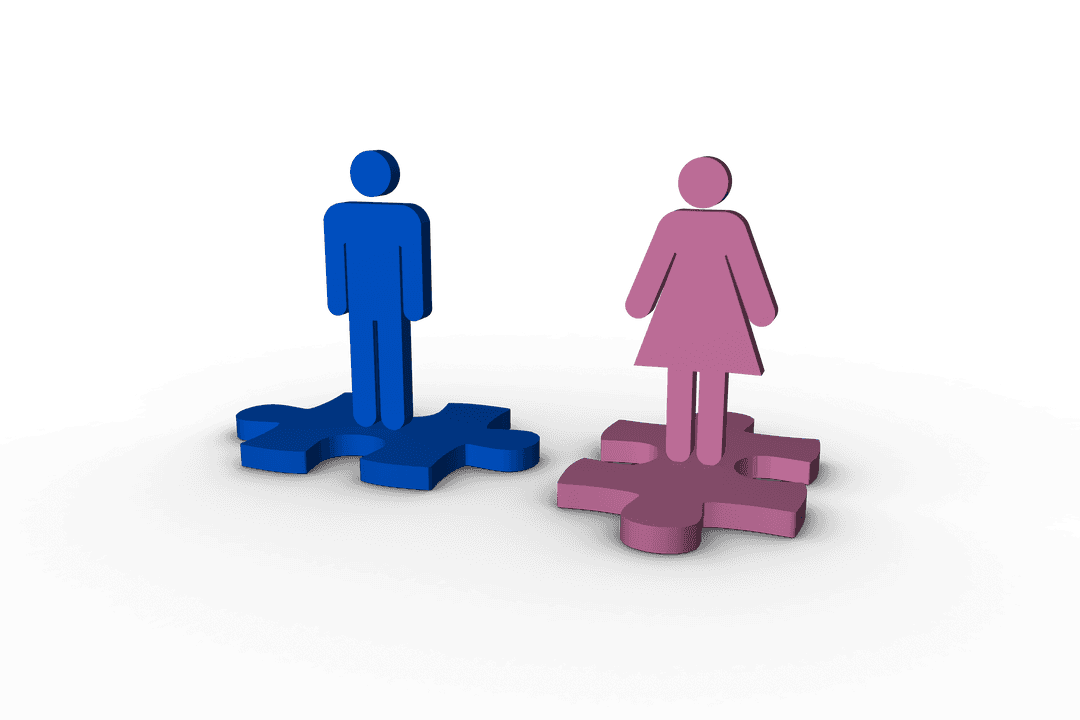 Transparent PNG Illustration of Man and Woman on Puzzle Puzzle Elements