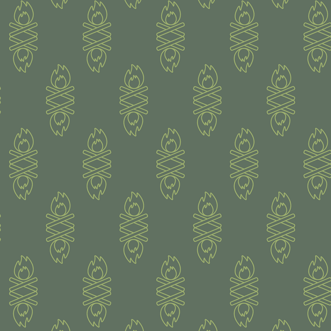 Seamless Green Symbol Pattern on Transparent Background