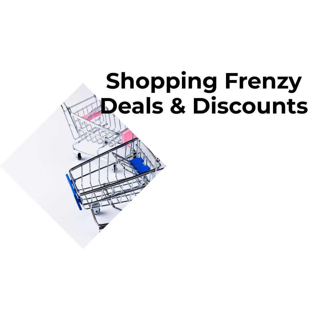 Shopping Frenzy Concept with Trolleys and Text