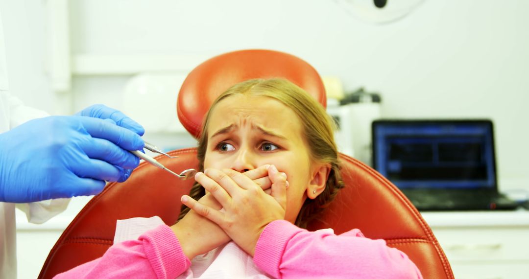 Fearful Child at Dental Clinic for Check-Up