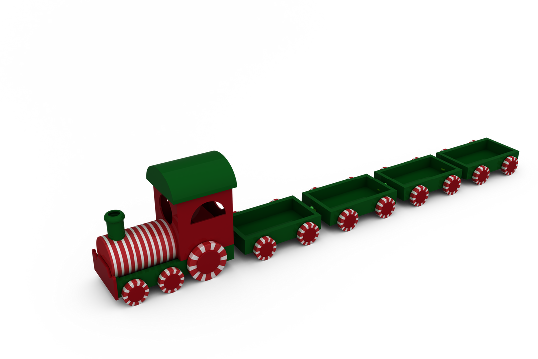 Transparent Toy Cargo Train with Festive Design for Holidays - Download Free Stock Images Pikwizard.com