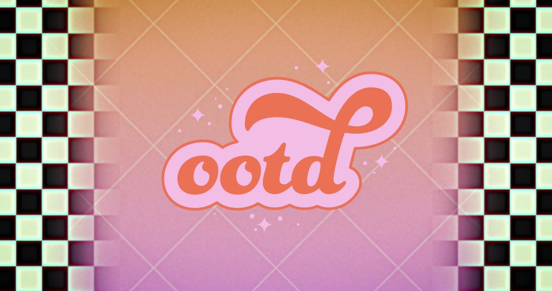 OOTD Text with Retro Patterned Background