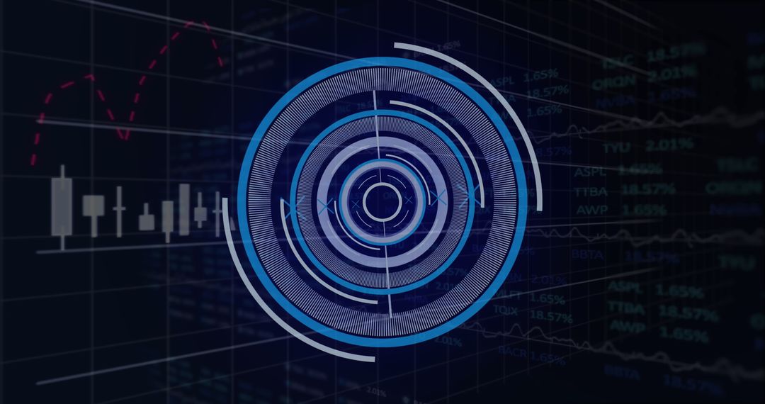 Futuristic Data Scan with Financial Analytics Interface