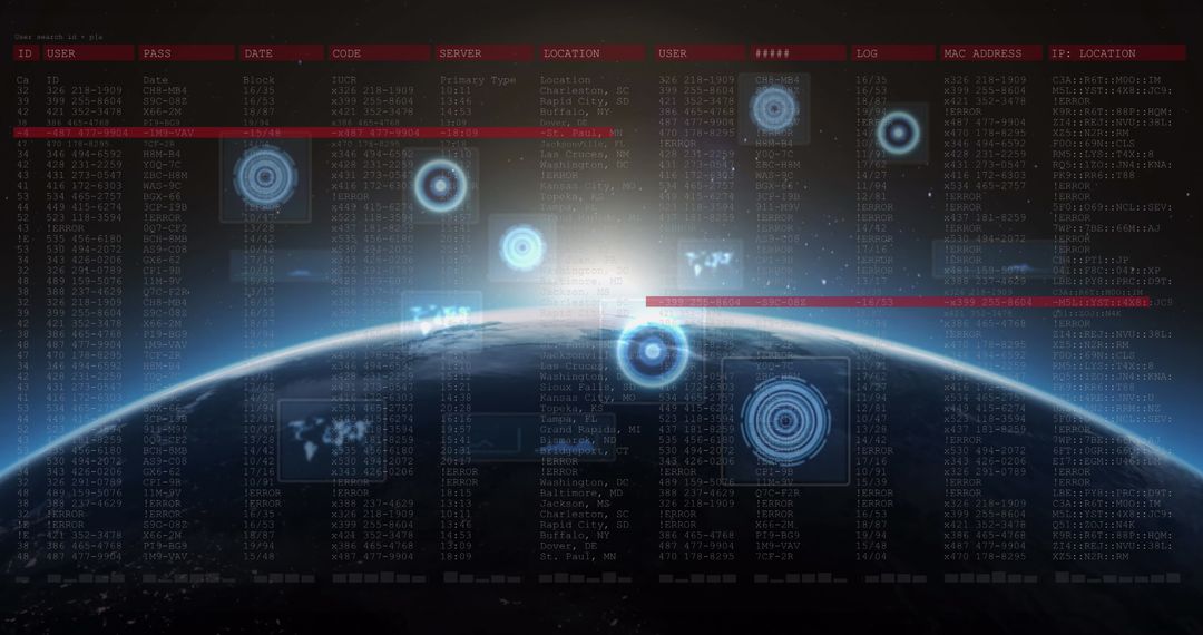 Digital Data Processing Over Earth with Futuristic Scanning Interface