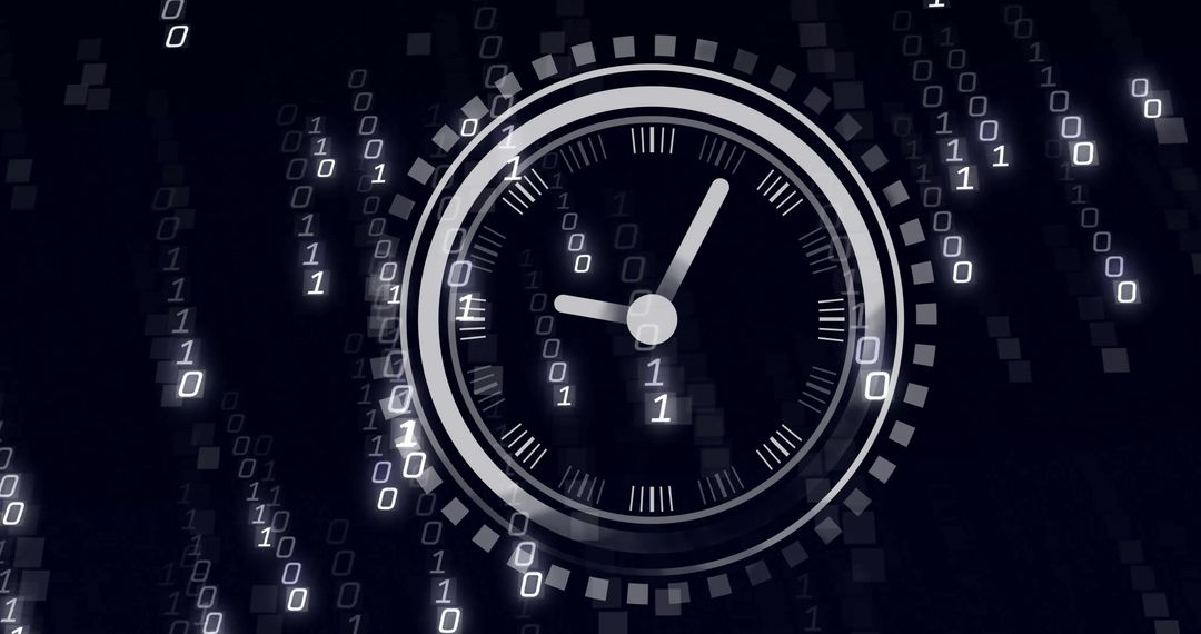 Clock Symbolizing Digital Data Processing Concept - Free Images, Stock Photos and Pictures on Pikwizard.com