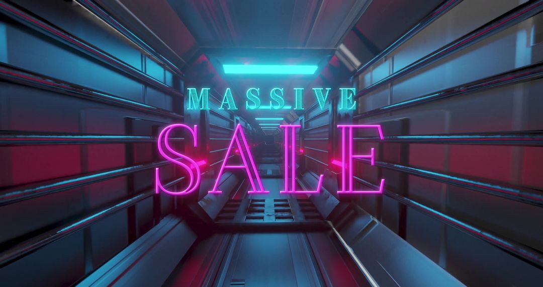 Futuristic Neon Text Cyber Monday Sale Design