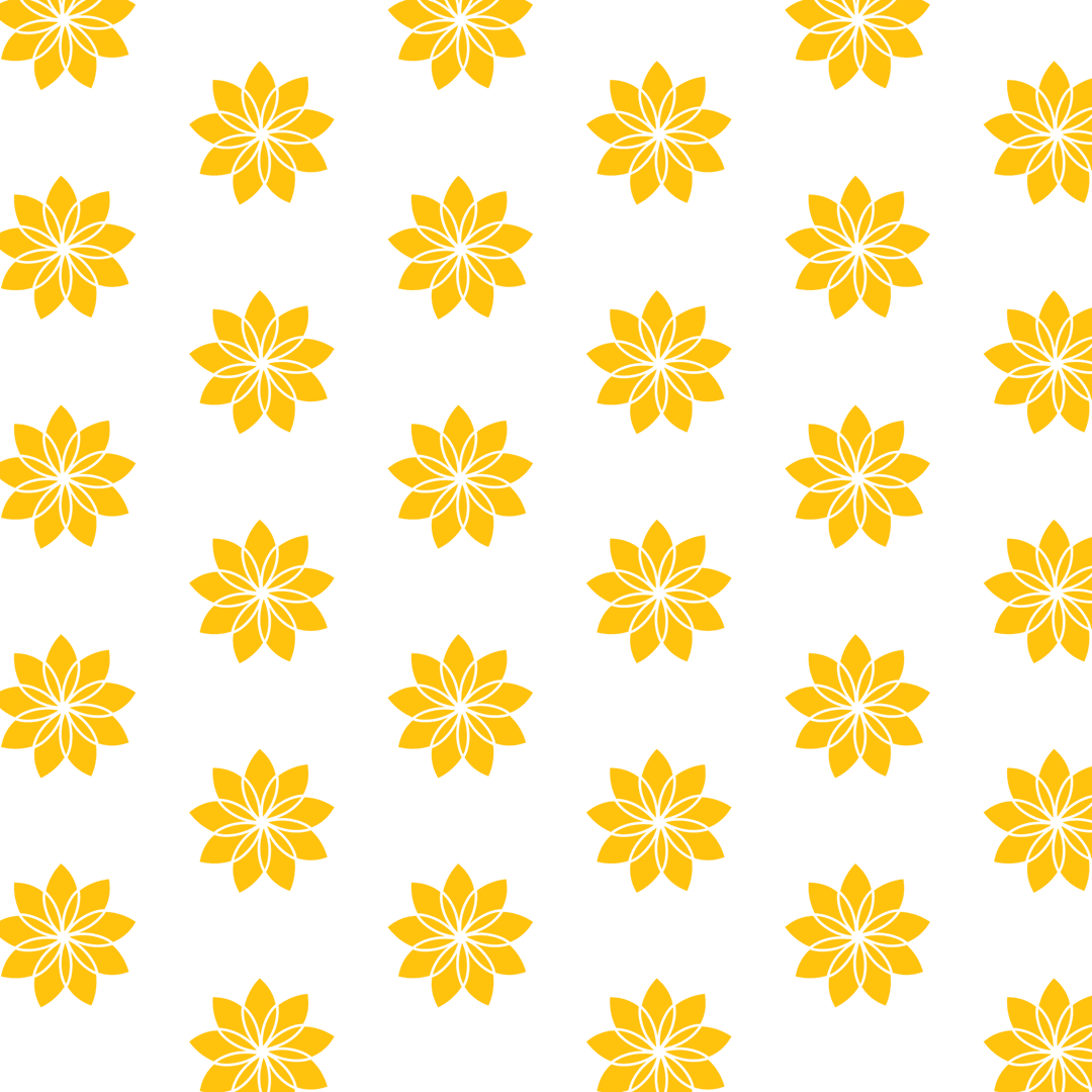 Yellow Flower Pattern on Transparent Background for Seamless Designs