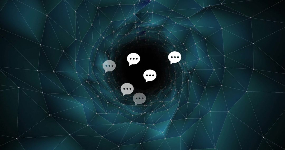 Digital Speech Bubbles in Network Tunnel Abstract Technology Concept