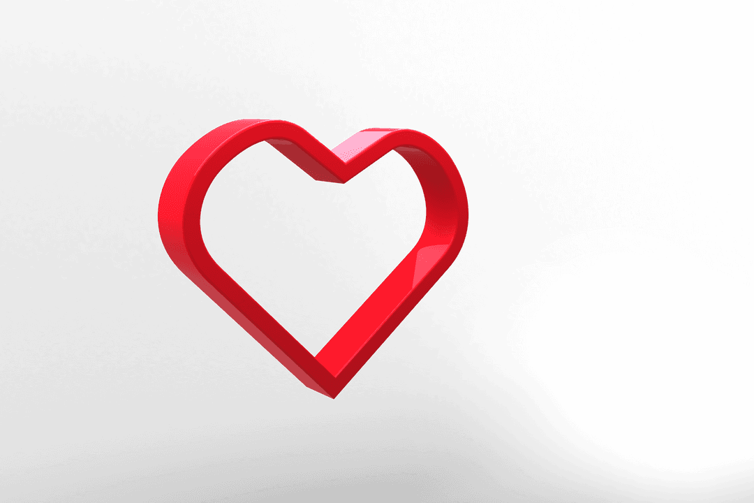 Red Heart Symbol on Transparent Background