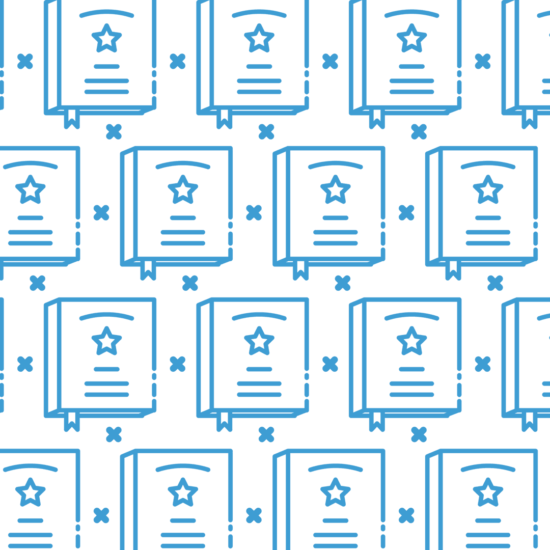 Seamless Blue Award Badge Pattern on Transparent Background