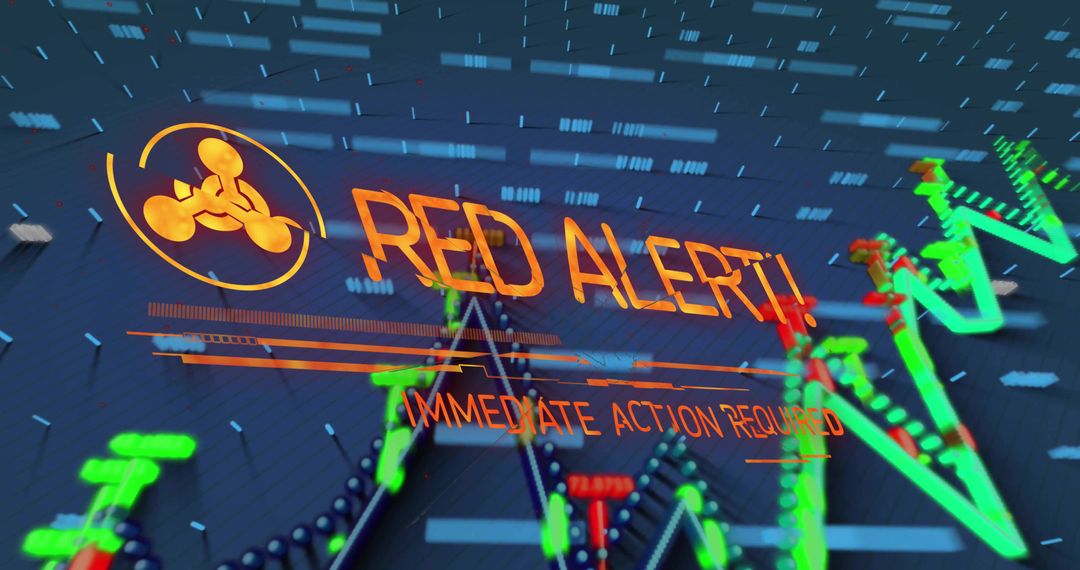 Red Alert on Digital Dashboard with Graphic Analysis