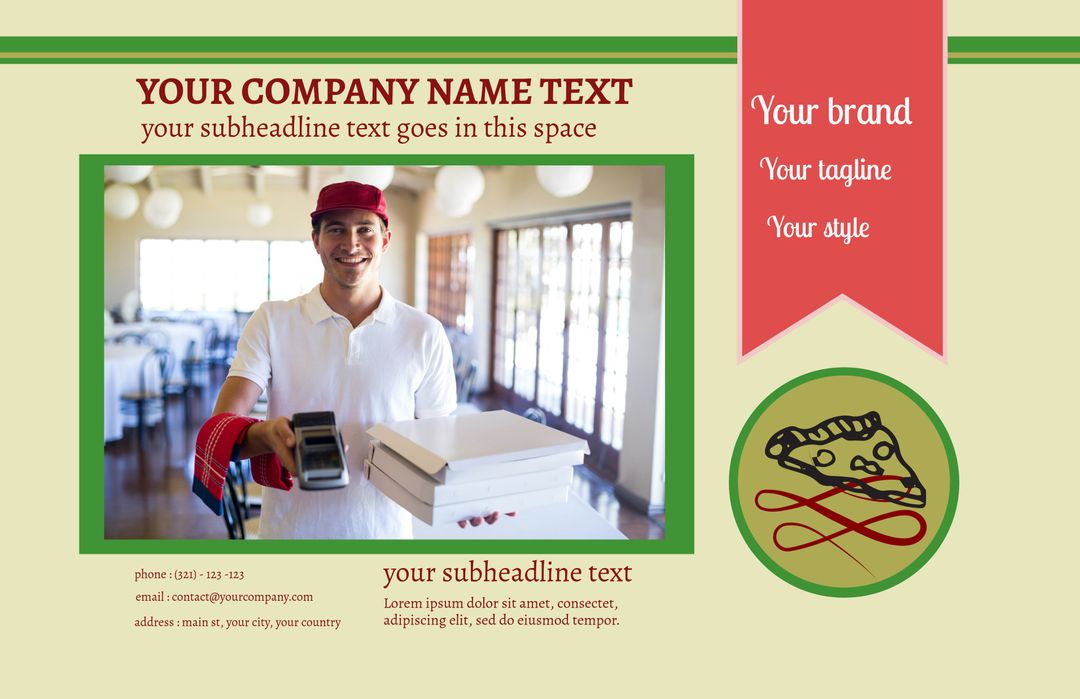 Friendly Delivery Service Template With Smiling Courier - Download Free Stock Templates Pikwizard.com