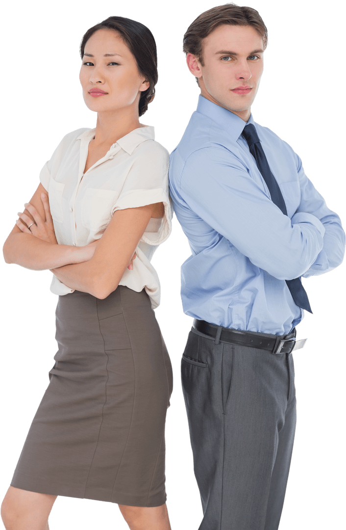 Transparent Confident Business Colleagues Standing Assertive