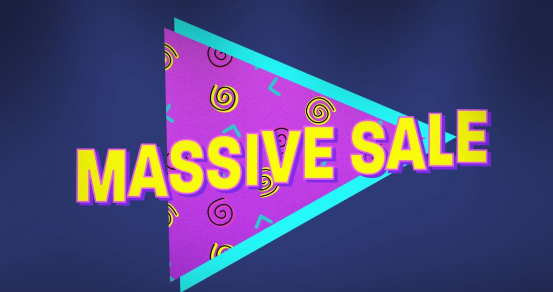 Massive Sale Advertisement with Vibrant Triangular Design - Free Images, Stock Photos and Pictures on Pikwizard.com