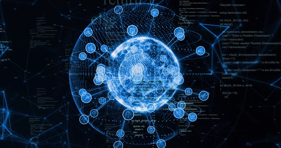 Futuristic Global Network Connections and Data Streams Around Digital Globe