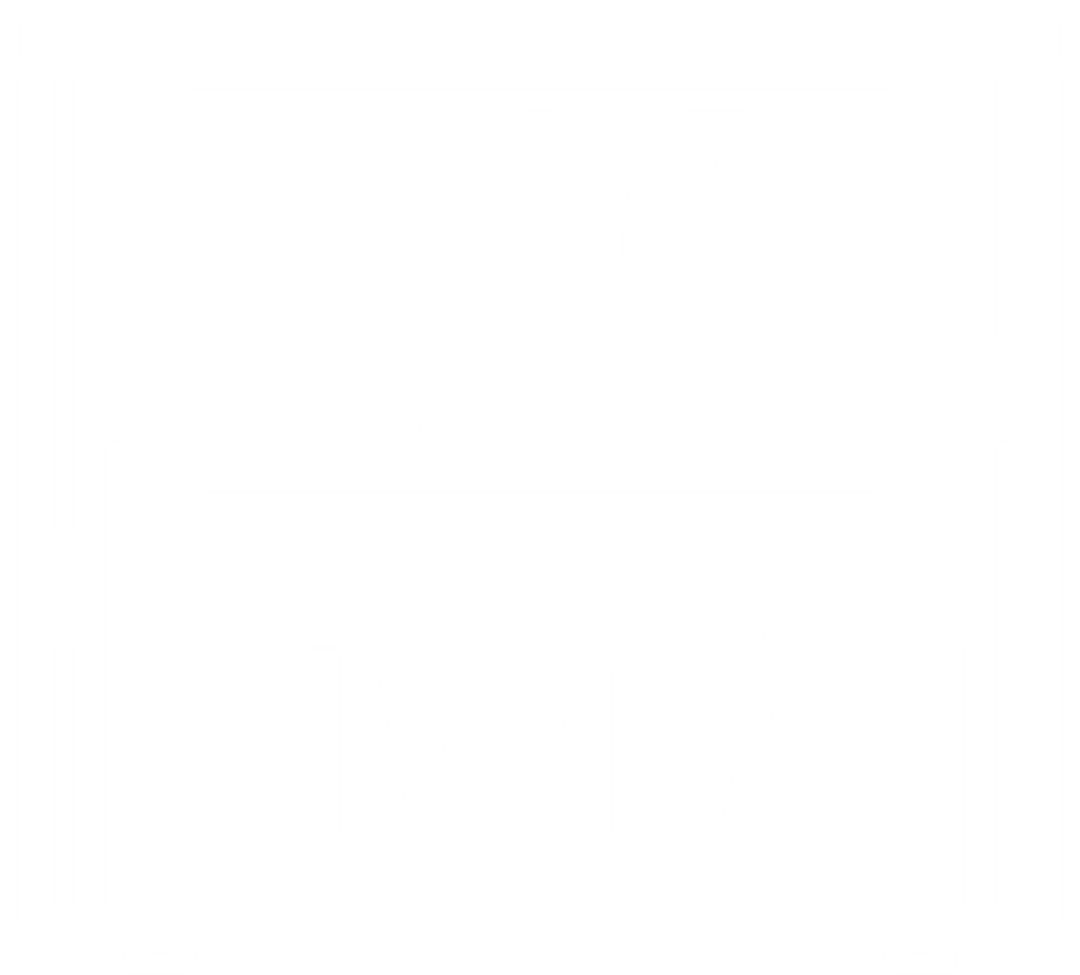 Bookshelf Window with Night Sky Illustration Transparent Background