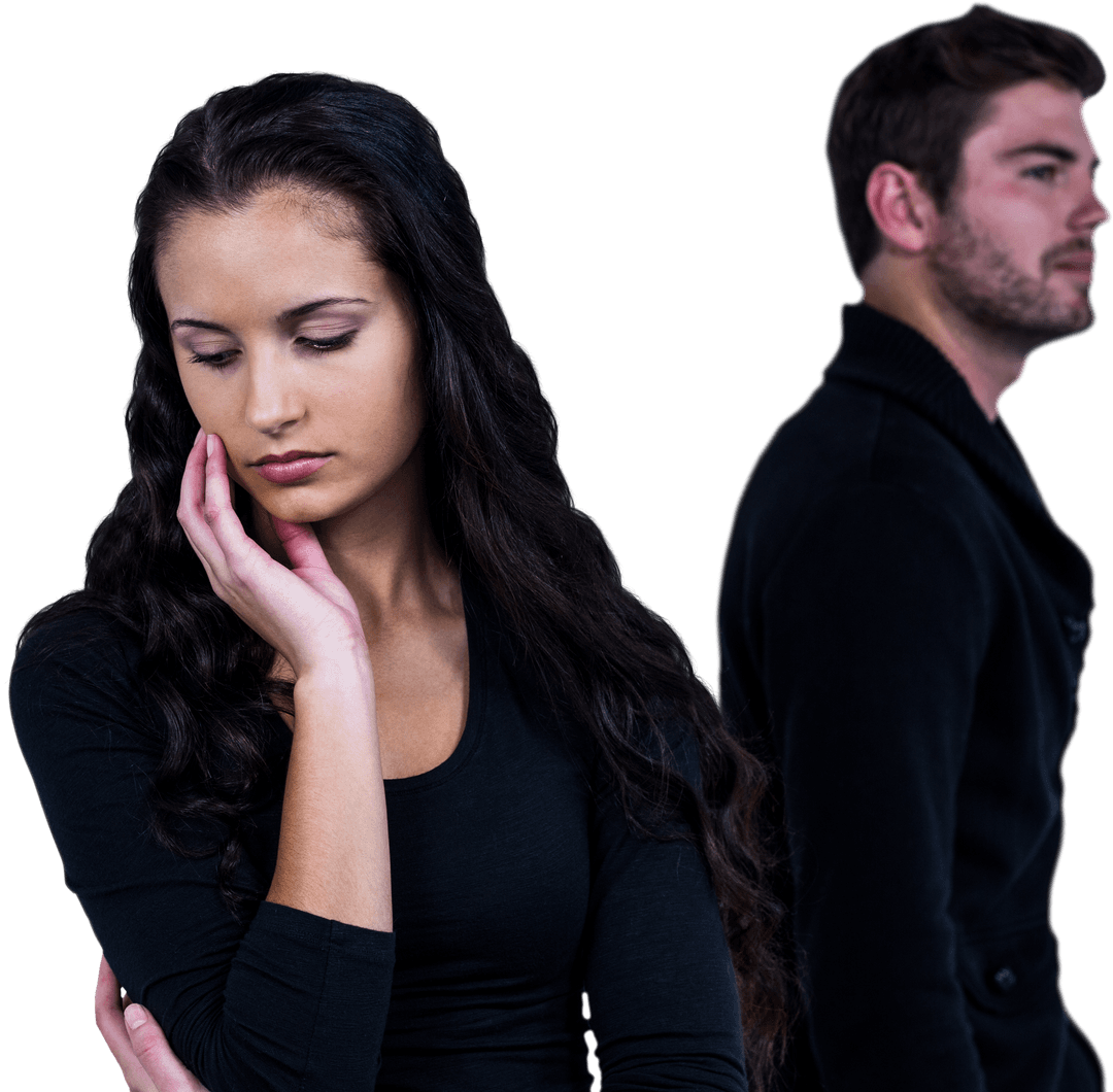 Transparent Couple Conflict with Emotional Tension in Studio