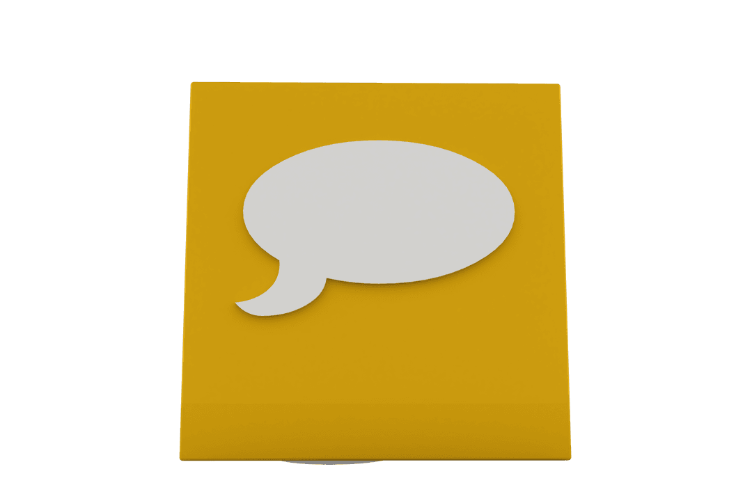 Transparent Yellow Card with Speech Bubble Illustration