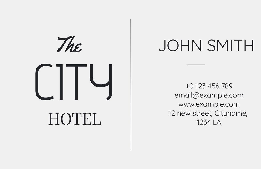 Elegant The City Hotel Business Card Template for Upscale Branding - Download Free Stock Templates Pikwizard.com