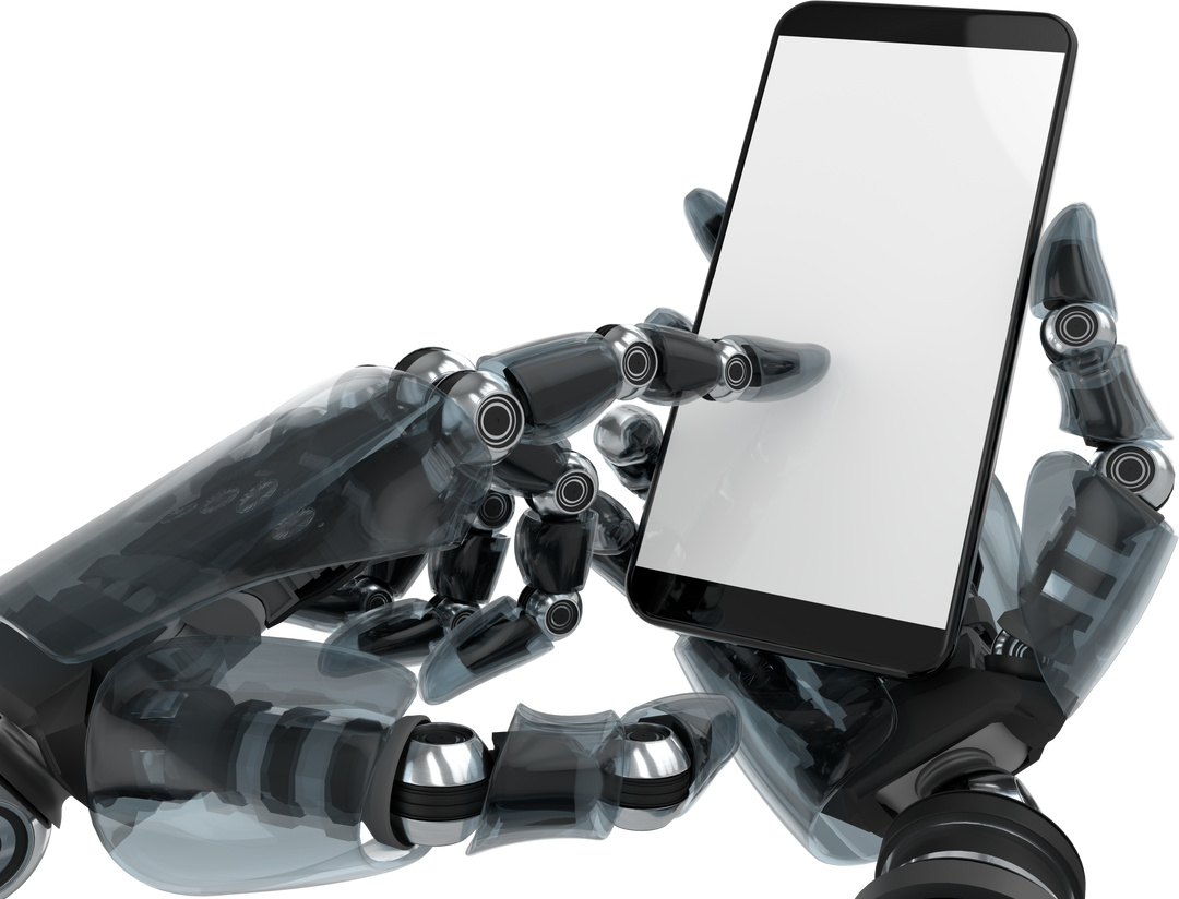 Robot Hands Using Smartphone with Transparent Background - Download Free Stock Images Pikwizard.com