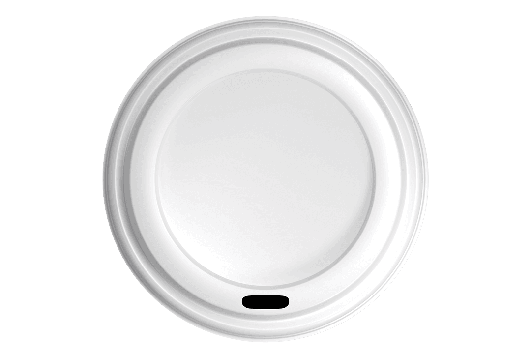 Transparent Top View of Takeaway Hot Drink Cup with Lid Illustration