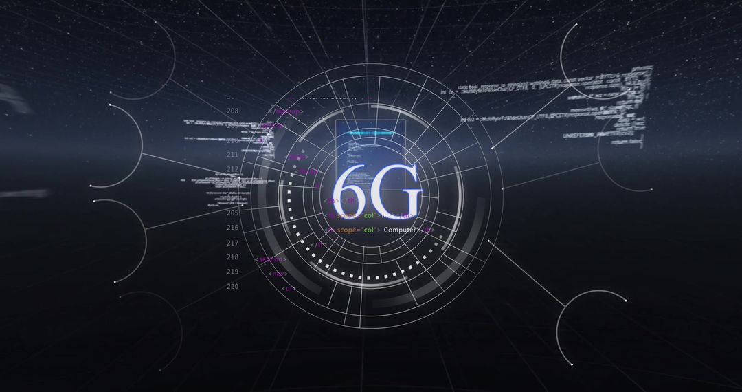 Futuristic 6G Network Concept with Digital Interface Design