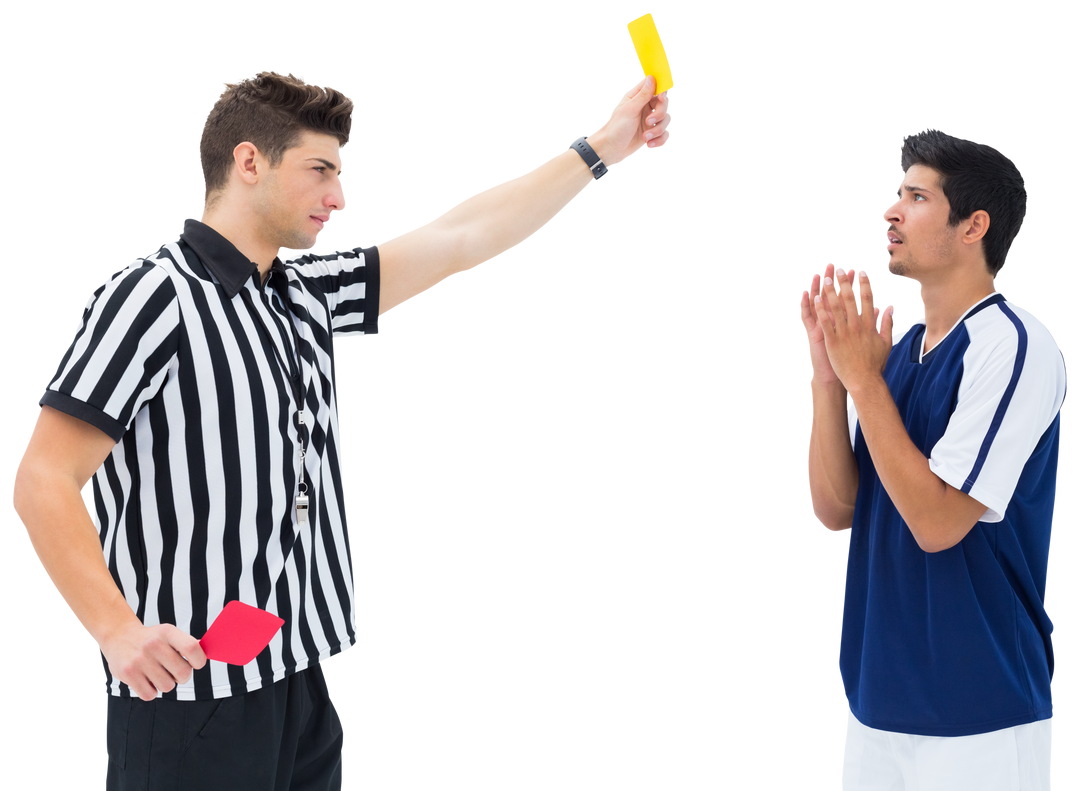 Transparent referee shows yellow card to soccer player - Download Free Stock Images Pikwizard.com