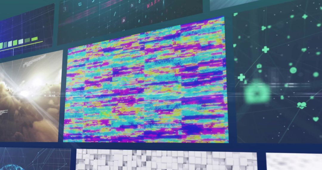 Futuristic Digital Data Visualization on Abstract Background